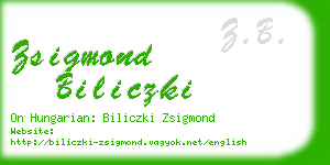 zsigmond biliczki business card